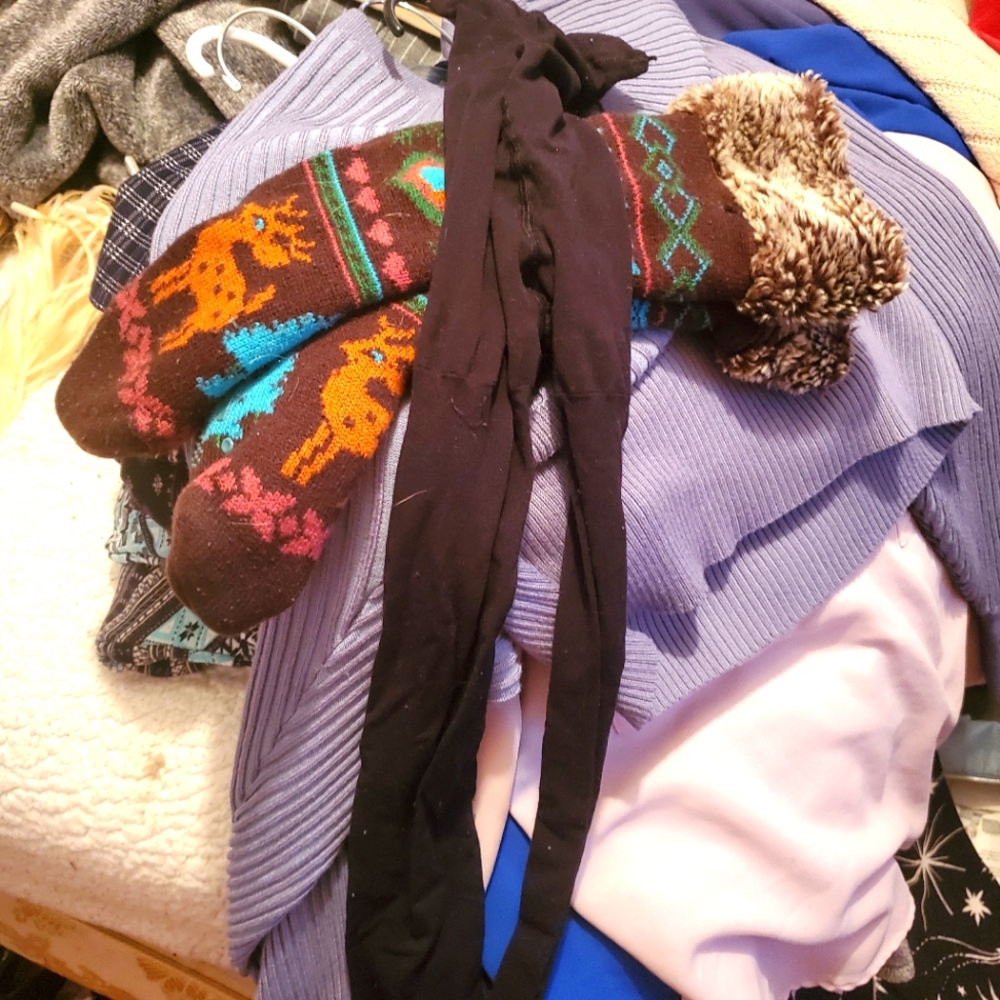 Black tights size medium shoe size 7.5-8